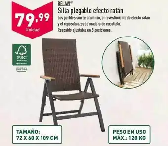 ALDI Belavi silla plegable efecto ratán oferta