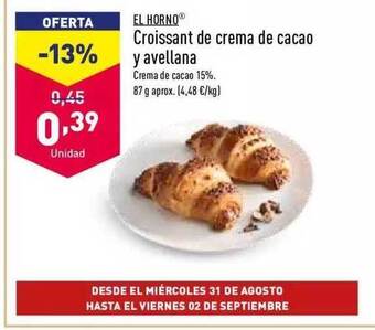 ALDI El horno croissant de crema de cacao y avellana oferta