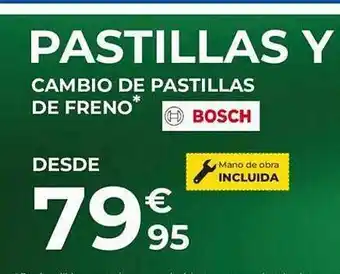 Feu Vert Cambio de pastillas de freno bosch oferta