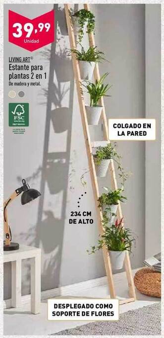 ALDI Living art estante para plantas 2 en 1 oferta