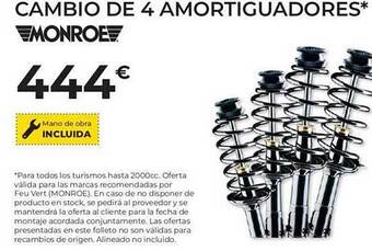 Feu Vert Cambio de 4 amortiguadores monroe oferta