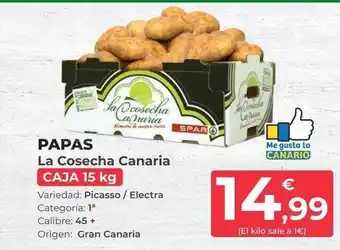 SPAR Gran Canaria Papas la cosecha canaria caja 15kg oferta