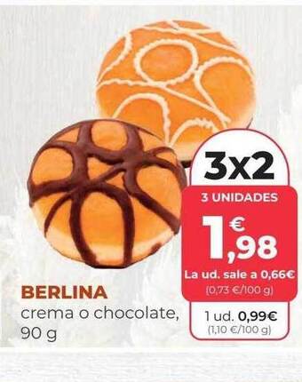 SPAR Gran Canaria Berlina crema o chocolate oferta