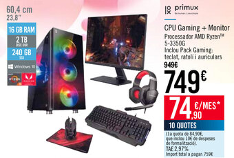 Carrefour Primux CPU Gaming + Monitor oferta