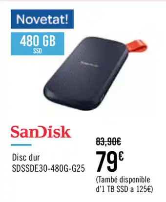 Carrefour SanDisk Disc dur SDSSDE30-480G-G25 oferta