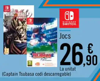 Carrefour Nintendo Switch Jocs Captain Tsubasa codi descarregable oferta