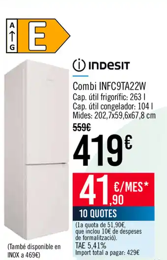 Carrefour Indesit Combi INFC9TA22W oferta