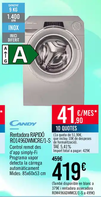 Carrefour Candy Rentadora Rapidó R01496DWMCRE/1-S oferta