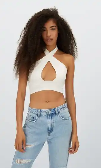 Stradivarius Top cruzado fantasía oferta
