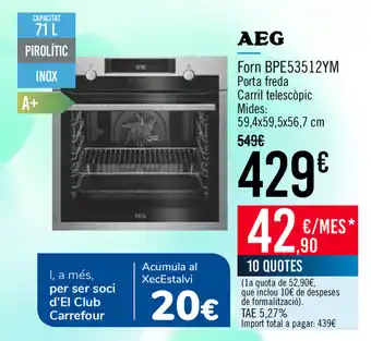 Carrefour AEG Forn BPE53512YM oferta