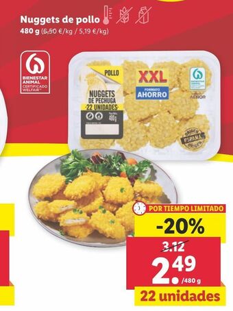 Lidl Nuggets de pollo oferta