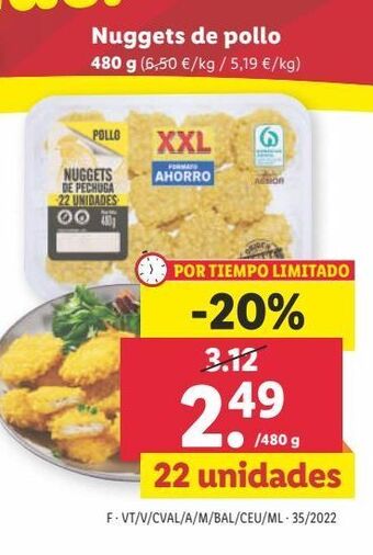 Lidl Nuggets de pollo oferta