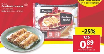 Lidl Canelones de carne monissa oferta