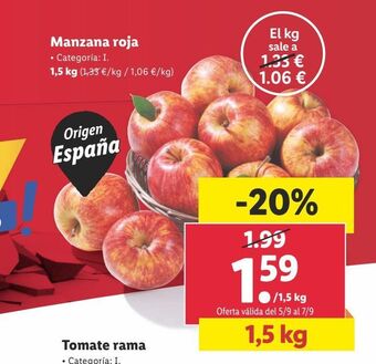 Lidl Manzanas roja oferta