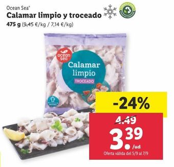 Lidl Calamar limpio y troceado oferta