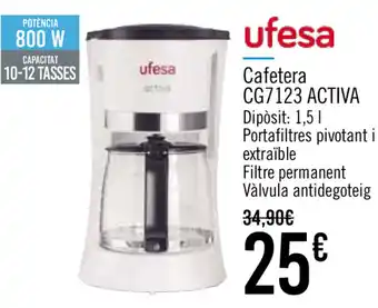Carrefour Ufesa Cafetera CG7123 Activa oferta