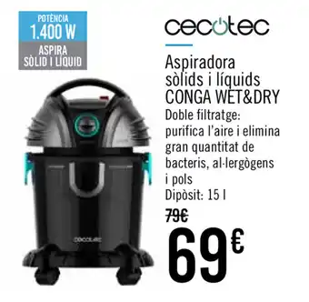 Carrefour Cecotec Conga Wet&Dry Aspiradora sòlids i líquids oferta