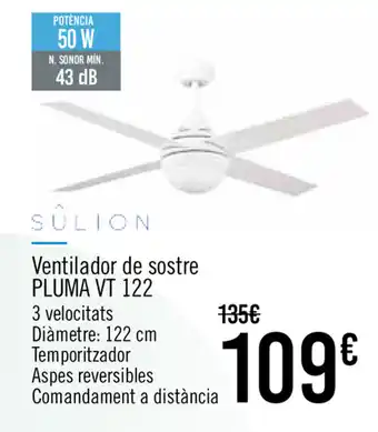 Carrefour Sulion Pluma VT 122 Ventilador de sostre oferta