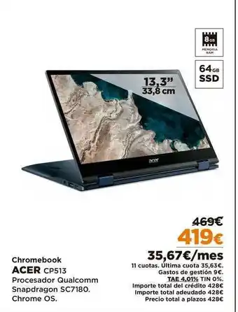 El Corte Inglés Acer Chromebook Cp513 oferta