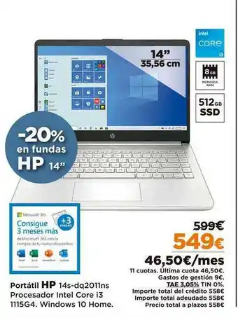 El Corte Inglés Hp Portátil 14S-DQ2011NS oferta