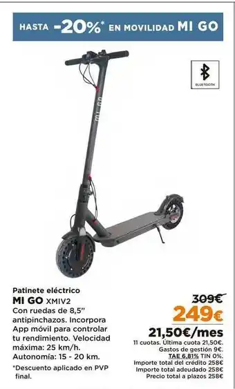 El Corte Inglés Mi Go Patinette Eléctrico XMIV2 oferta