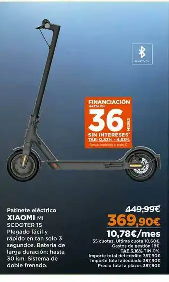 El Corte Inglés Xiaomi Mi Scooter 1S Patinete Eléctrico oferta