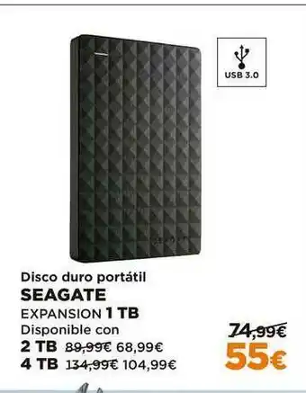 El Corte Inglés Seagate Disco Duro Portátil Expansion 1 TB oferta