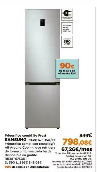El Corte Inglés Samsung Frigorifico Combi No Frost RB83T675DSA/EF oferta