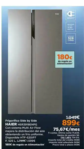 El Corte Inglés Haier Frigorifico Side By Side HSR3918ENPG oferta