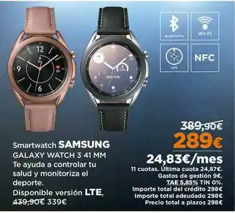 El Corte Inglés Samsung Galaxy Watch Smartwatch 3 41 mm oferta