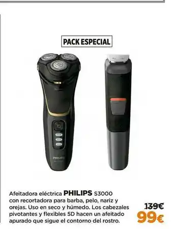 El Corte Inglés Philips Afeitadora Eléctrica S3000 oferta