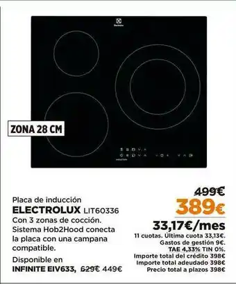 El Corte Inglés Electrolux Placa De Inducción LIT60336 oferta