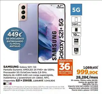 El Corte Inglés Samsung Galaxy S21+ 5G oferta
