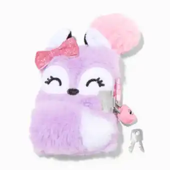 Claire's Claire's club purple fox mini plush lock diary oferta