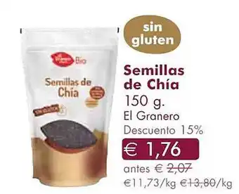 NaturaSí Semillas de chía el granero oferta