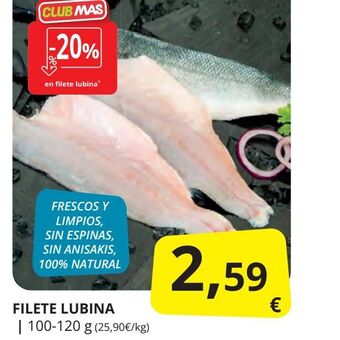 Supermercados MAS Filete lubina oferta