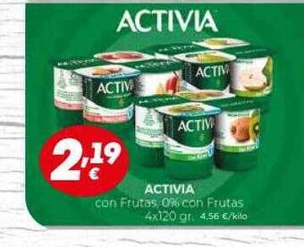 Supermercados Piedra Activia con frutas 0% con frutas oferta