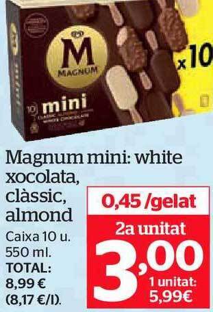 La Sirena Magnum mini: white xocolata clàssic, almond oferta