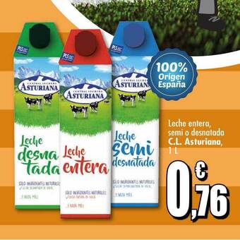 Unide Supermercados Leche Entera Semi O Desnatada C.l. Asturiana oferta
