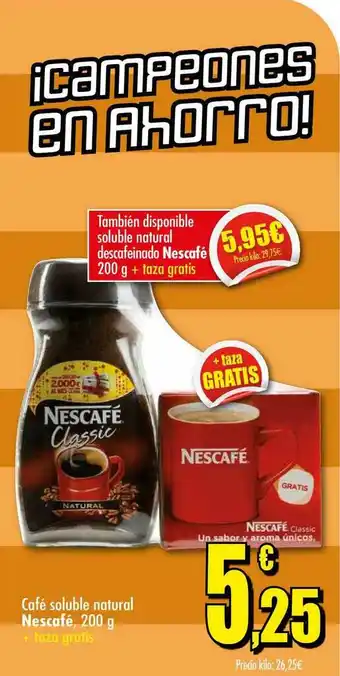 Unide Supermercados Natural Nescafé Café Soluble 200 g oferta