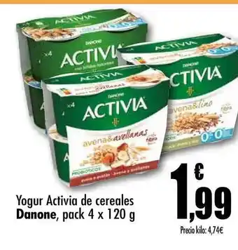 Unide Supermercados Yogur Activia De Cereales Danone Pack 4 oferta