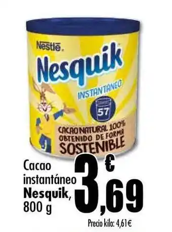 Unide Supermercados Nesquik Cacao Instantáneo 800 g oferta