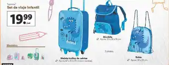 Lidl Topmove Set De Viaje Infantil : Maleta Trolley De Cabina, Mochila O Bolsa oferta