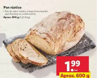 Lidl Pan Rústico 600 g oferta