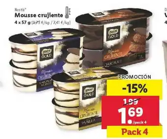 Lidl Nestlé Mousse Crujiente 4 X 57 G oferta