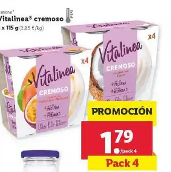 Lidl Danone Vitalinea Cremoso 115 g oferta