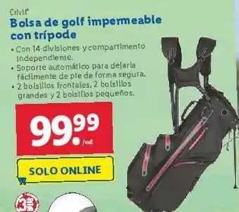 Lidl Crivit Bolsa De Golf Inpermeable Con Trípode oferta