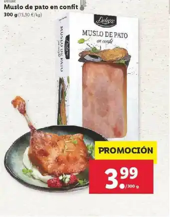 Lidl Deluxe Muslo De Pato En Confit 300 G oferta