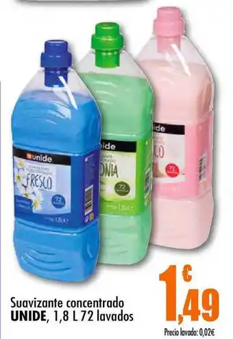 Unide Supermercados UNIDE, Suavizante concentrado 1.8L 72 lavados oferta
