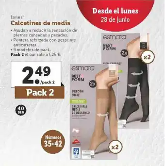 Lidl Esmara Calcetines De Media pack 2 oferta